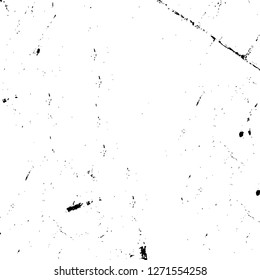 Wall fragment with scratches and cracks. Overlay grunge illustration over any design. Abstract grainy background with vintage effect