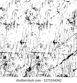 Wall fragment with scratches and cracks. Overlay grunge illustration over any design. Abstract grainy background with vintage effect