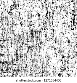Wall fragment with scratches and cracks. Overlay grunge illustration over any design. Abstract grainy background with vintage effect