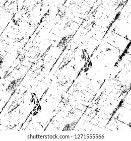 Wall fragment with scratches and cracks. Overlay grunge illustration over any design. Abstract grainy background with vintage effect