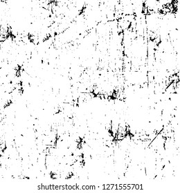 Wall fragment with scratches and cracks. Overlay grunge illustration over any design. Abstract grainy background with vintage effect