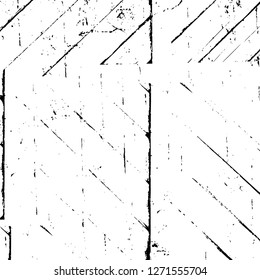 Wall fragment with scratches and cracks. Overlay grunge illustration over any design. Abstract grainy background with vintage effect