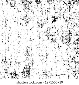 Wall fragment with scratches and cracks. Overlay grunge illustration over any design. Abstract grainy background with vintage effect