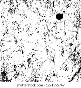Wall fragment with scratches and cracks. Overlay grunge illustration over any design. Abstract grainy background with vintage effect