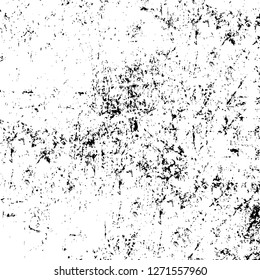 Wall fragment with scratches and cracks. Overlay grunge illustration over any design. Abstract grainy background with vintage effect