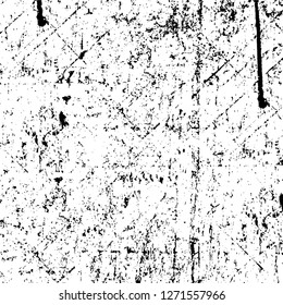 Wall fragment with scratches and cracks. Overlay grunge illustration over any design. Abstract grainy background with vintage effect