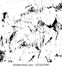 Wall fragment with scratches and cracks. Overlay grunge illustration over any design. Abstract grainy background with vintage effect