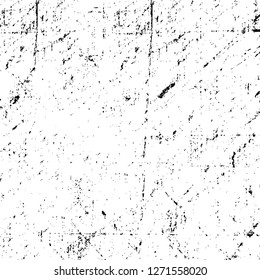 Wall fragment with scratches and cracks. Overlay grunge illustration over any design. Abstract grainy background with vintage effect