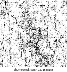 Wall fragment with scratches and cracks. Overlay grunge illustration over any design. Abstract grainy background with vintage effect