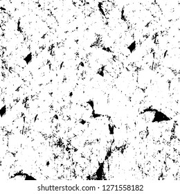 Wall fragment with scratches and cracks. Overlay grunge illustration over any design. Abstract grainy background with vintage effect