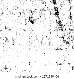 Wall fragment with scratches and cracks. Overlay grunge illustration over any design. Abstract grainy background with vintage effect