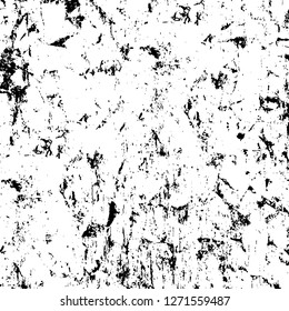 Wall fragment with scratches and cracks. Overlay grunge illustration over any design. Abstract grainy background with vintage effect