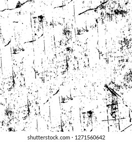 Wall fragment with scratches and cracks. Overlay grunge illustration over any design. Abstract grainy background with vintage effect