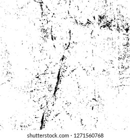 Wall fragment with scratches and cracks. Overlay grunge illustration over any design. Abstract grainy background with vintage effect