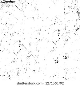 Wall fragment with scratches and cracks. Overlay grunge illustration over any design. Abstract grainy background with vintage effect