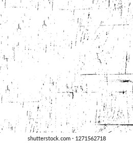 Wall fragment with scratches and cracks. Overlay grunge illustration over any design. Abstract grainy background with vintage effect