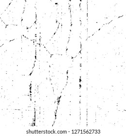 Wall fragment with scratches and cracks. Overlay grunge illustration over any design. Abstract grainy background with vintage effect