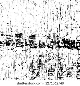 Wall fragment with scratches and cracks. Overlay grunge illustration over any design. Abstract grainy background with vintage effect