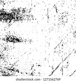Wall fragment with scratches and cracks. Overlay grunge illustration over any design. Abstract grainy background with vintage effect