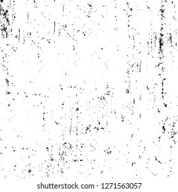 Wall fragment with scratches and cracks. Overlay grunge illustration over any design. Abstract grainy background with vintage effect
