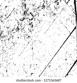Wall fragment with scratches and cracks. Overlay grunge illustration over any design. Abstract grainy background with vintage effect