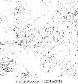 Wall fragment with scratches and cracks. Overlay grunge illustration over any design. Abstract grainy background with vintage effect