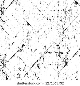 Wall fragment with scratches and cracks. Overlay grunge illustration over any design. Abstract grainy background with vintage effect
