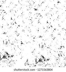 Wall fragment with scratches and cracks. Overlay grunge illustration over any design. Abstract grainy background with vintage effect