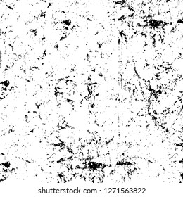 Wall fragment with scratches and cracks. Overlay grunge illustration over any design. Abstract grainy background with vintage effect