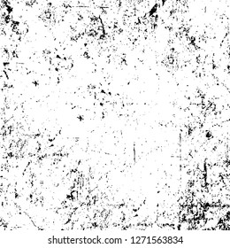 Wall fragment with scratches and cracks. Overlay grunge illustration over any design. Abstract grainy background with vintage effect