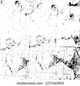 Wall fragment with scratches and cracks. Overlay grunge illustration over any design. Abstract grainy background with vintage effect