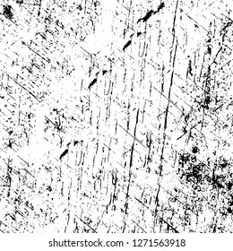 Wall fragment with scratches and cracks. Overlay grunge illustration over any design. Abstract grainy background with vintage effect