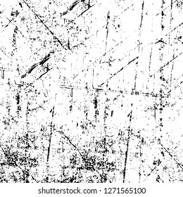 Wall fragment with scratches and cracks. Overlay grunge illustration over any design. Abstract grainy background with vintage effect