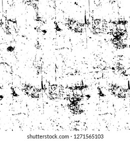 Wall fragment with scratches and cracks. Overlay grunge illustration over any design. Abstract grainy background with vintage effect