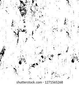 Wall fragment with scratches and cracks. Overlay grunge illustration over any design. Abstract grainy background with vintage effect