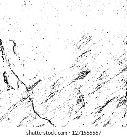 Wall fragment with scratches and cracks. Overlay grunge illustration over any design. Abstract grainy background with vintage effect