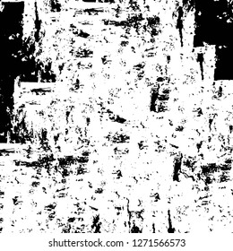 Wall fragment with scratches and cracks. Overlay grunge illustration over any design. Abstract grainy background with vintage effect