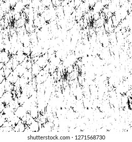 Wall fragment with scratches and cracks. Overlay grunge illustration over any design. Abstract grainy background with vintage effect