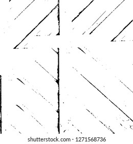 Wall fragment with scratches and cracks. Overlay grunge illustration over any design. Abstract grainy background with vintage effect