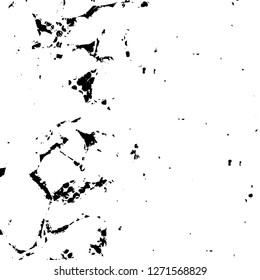 Wall fragment with scratches and cracks. Overlay grunge illustration over any design. Abstract grainy background with vintage effect