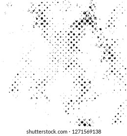 Wall fragment with scratches and cracks. Overlay grunge illustration over any design. Abstract grainy background with vintage effect