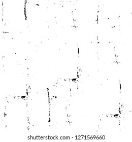 Wall fragment with scratches and cracks. Overlay grunge illustration over any design. Abstract grainy background with vintage effect