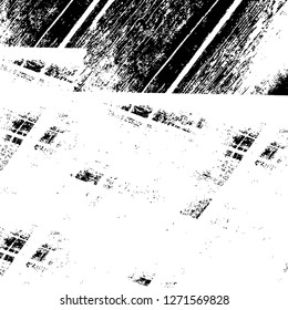 Wall fragment with scratches and cracks. Overlay grunge illustration over any design. Abstract grainy background with vintage effect