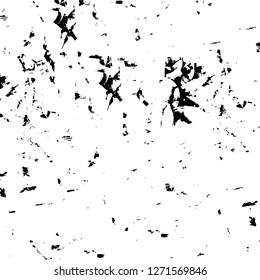 Wall fragment with scratches and cracks. Overlay grunge illustration over any design. Abstract grainy background with vintage effect