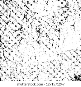 Wall fragment with scratches and cracks. Overlay grunge illustration over any design. Abstract grainy background with vintage effect