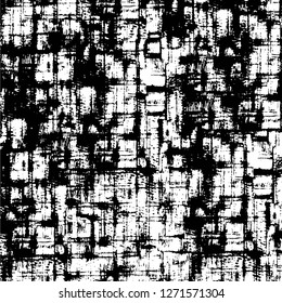 Wall fragment with scratches and cracks. Overlay grunge illustration over any design. Abstract grainy background with vintage effect