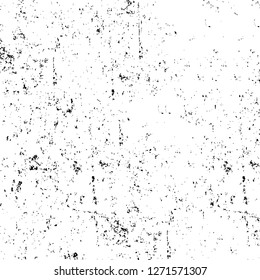 Wall fragment with scratches and cracks. Overlay grunge illustration over any design. Abstract grainy background with vintage effect