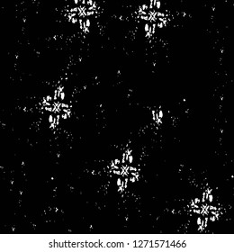 Wall fragment with scratches and cracks. Overlay grunge illustration over any design. Abstract grainy background with vintage effect
