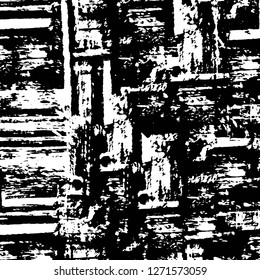 Wall fragment with scratches and cracks. Overlay grunge illustration over any design. Abstract grainy background with vintage effect