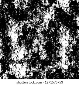 Wall fragment with scratches and cracks. Overlay grunge illustration over any design. Abstract grainy background with vintage effect